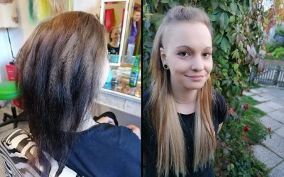 Peloco: Nina's Dreads wurden vor kurzem ausfrisiert, die ehemals schwarz gefärbten Längen ('Überbleibsel') im eigenen Haar aufgehellt und mit russischen Echthaar verlängert! Was für ein Wahnsinnsunterschied 😍